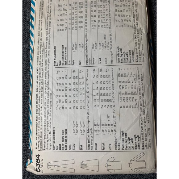 Simplicity Misses Skirt Pants Shirt Coat Sewing Pattern sz 14 6364 - uncut - Picture 8 of 11